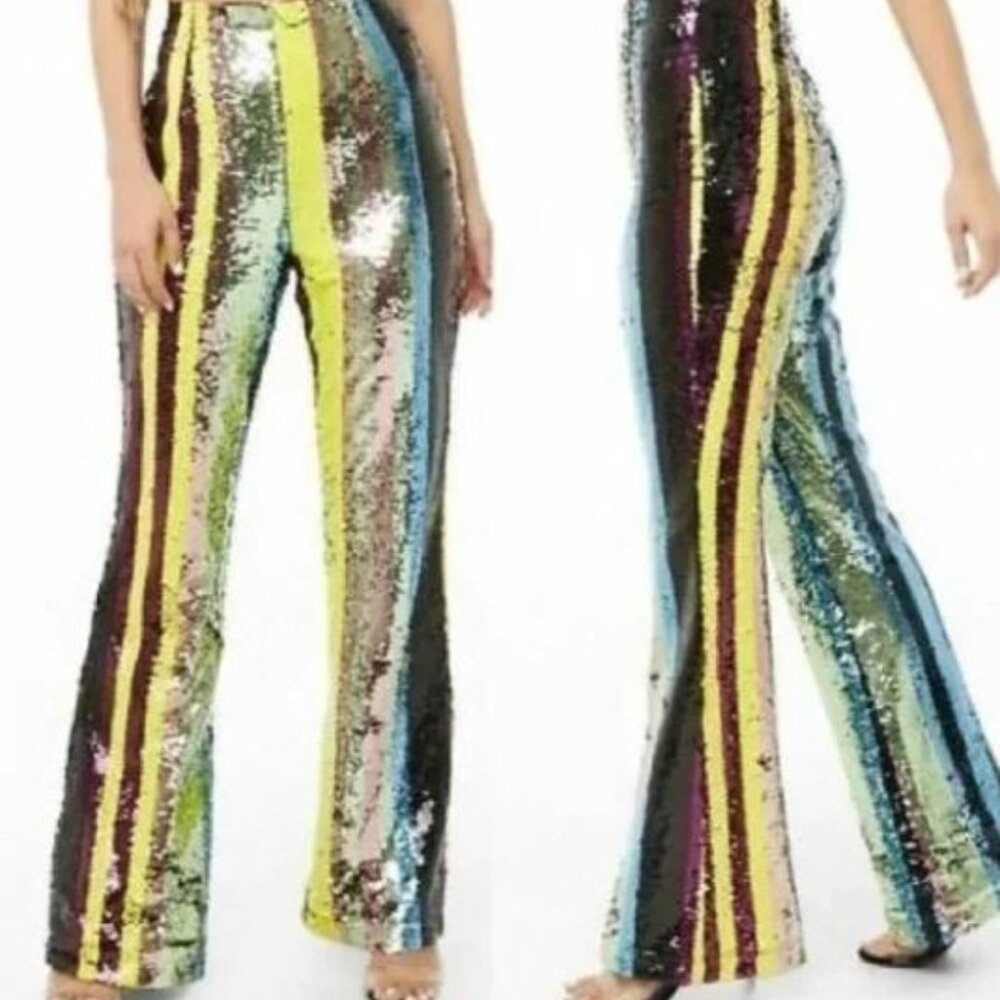 Forever 21 Sequin Striped Pants